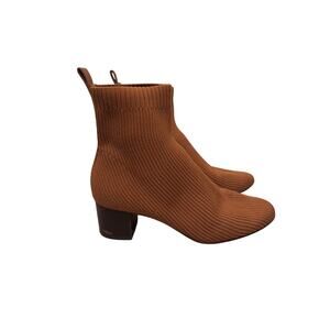 Everlane Boots Womens 6 Toffee Brown The Glove ReKnit Pull On Pointed Block Heel